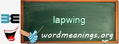 WordMeaning blackboard for lapwing